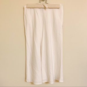 EUC Loft white a-line linen blend skirt - 2